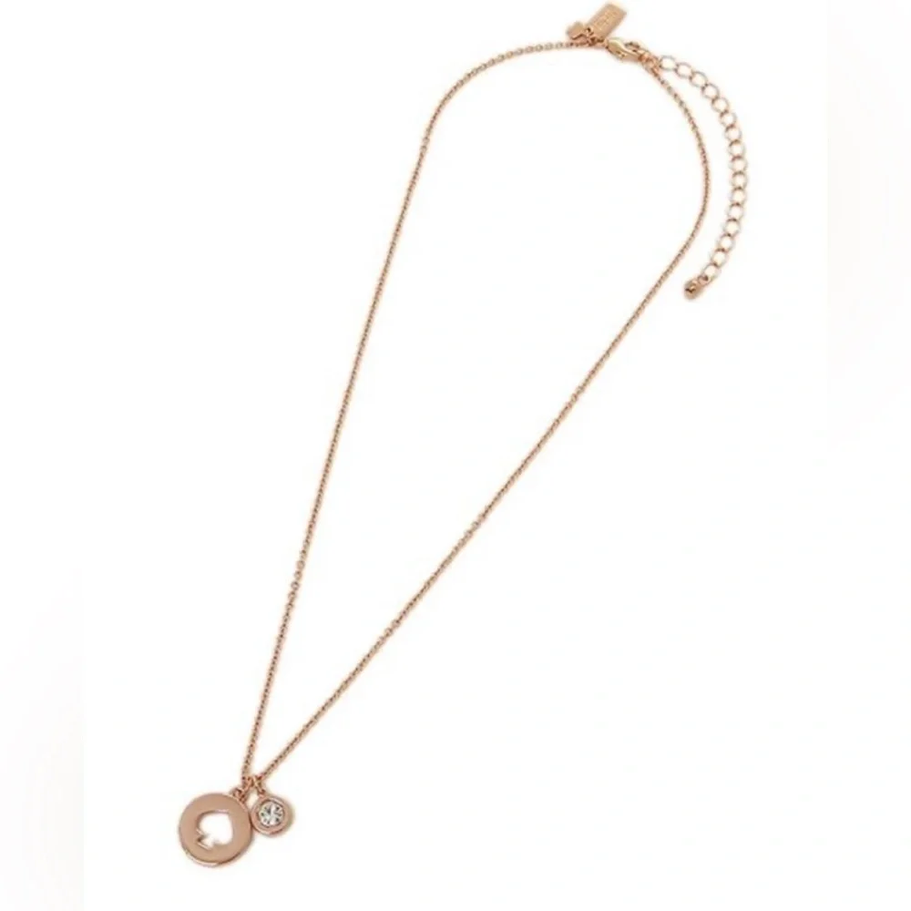 Kate Spade Spot the Spade necklace NWOT - rose colored
